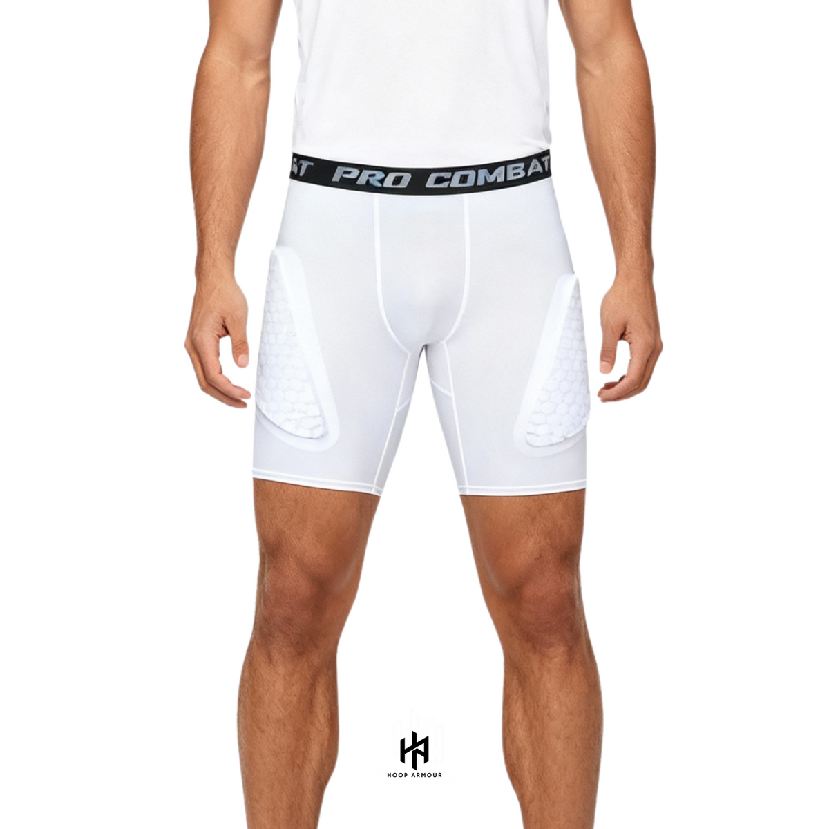 HA™ Padded White Compression Shorts