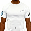 HA™ EYBL Compression T-Shirt White Blue Logo