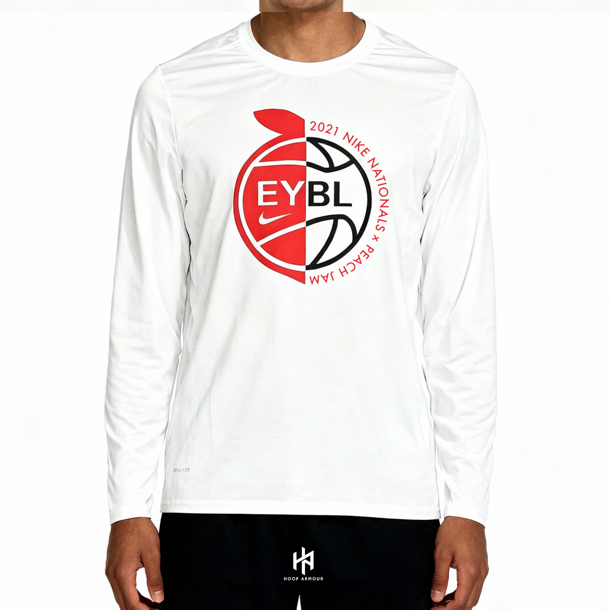 HA™ EYBL Peach Jam White Compression Long Sleeve